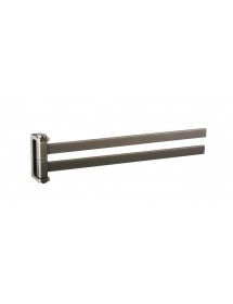 Porte-serviettes double rotatif  NIL en laiton métal gris 37 cm
