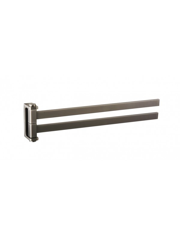 Porte-serviettes double rotatif NIL en laiton métal gris 37 cm Porte-serviettes double rotatif NIL en laiton métal gris 37 cm
