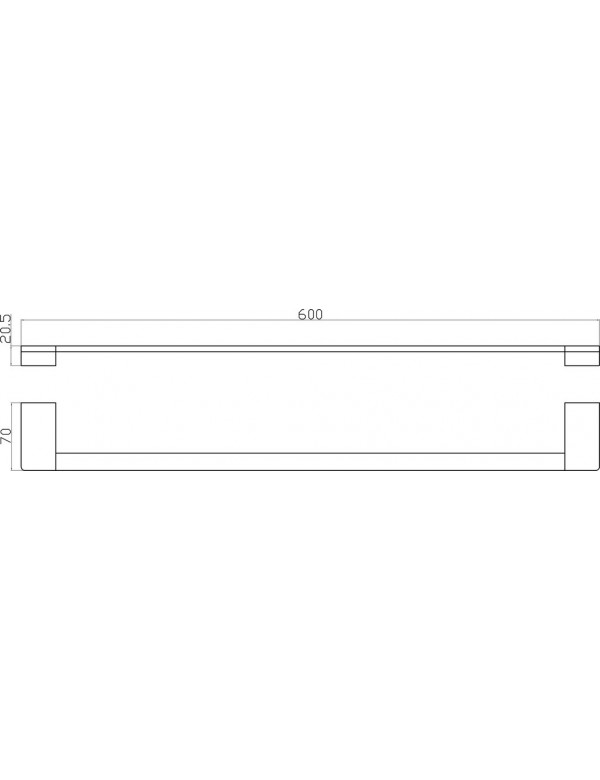 Porte-serviette NIL en laiton doré 60 cm