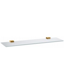 Tablette de douche NIL en verre et laiton doré brossé 60 cm