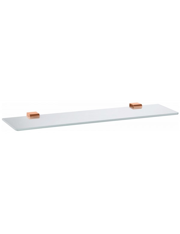 Tablette de douche NIL en verre et laiton rose gold poli 60 cm Tablette de douche NIL en verre et laiton rose gold poli 60 cm