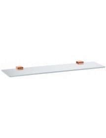 Tablette de douche NIL en verre et laiton rose gold poli 60 cm