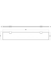 Tablette de douche NIL en verre et laiton métal gris 60 cm