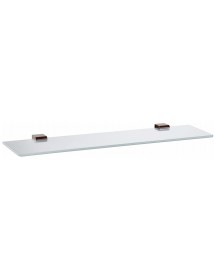 Tablette de douche NIL en verre et laiton métal gris poli 60 cm