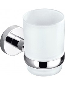 Porte-verre COLORADO en laiton chromé et en verre