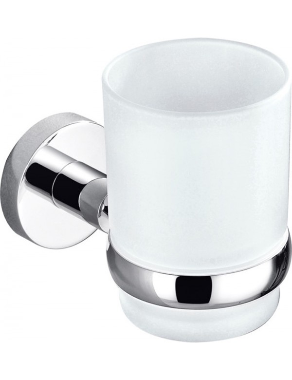 Porte-verre COLORADO en laiton chromé et en verre Porte-verre COLORADO en laiton chromé et en verre