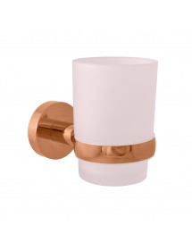 Porte brosses à dents COLORADO en laiton rose gold brossé et en verre