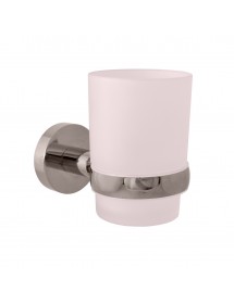 Porte brosses à dents COLORADO en laiton métal gris poli et en verre