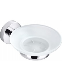 Porte-savon COLORADO en verre et en laiton chromé