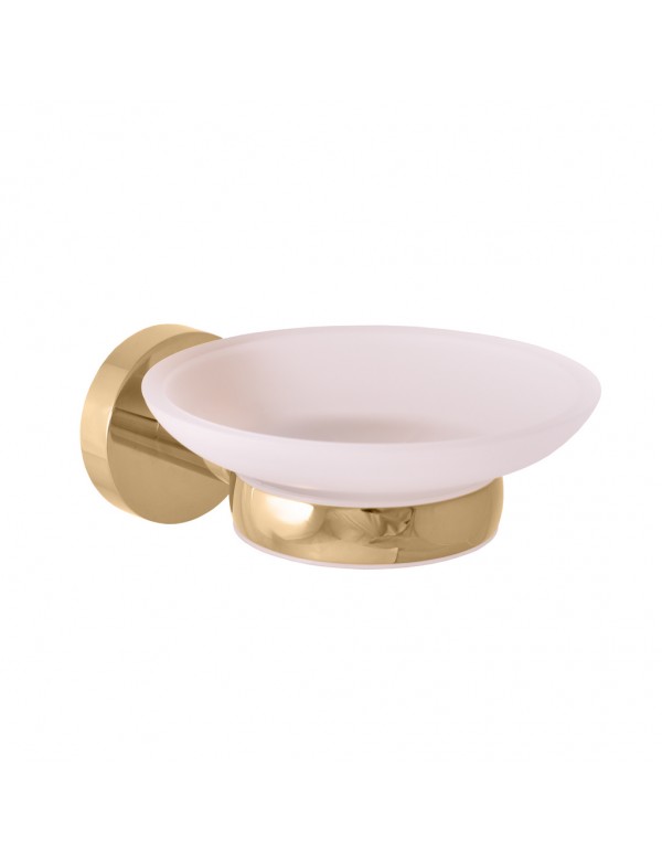 Porte-savon COLORADO en verre et en laiton doré Porte-savon COLORADO en verre et en laiton doré