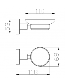 Porte-savon COLORADO en verre et en laiton bronze