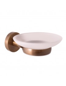 Porte-savon COLORADO en verre et en laiton bronze