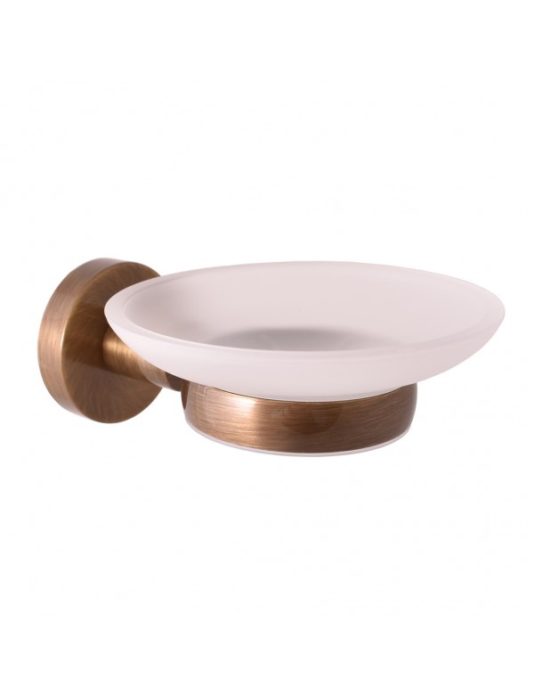 Porte-savon COLORADO en verre et en laiton bronze Porte-savon COLORADO en verre et en laiton bronze