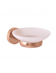 Porte-savon COLORADO en verre et en laiton rose gold poli
