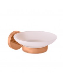 Porte-savon COLORADO en verre et en laiton rose gold brossé