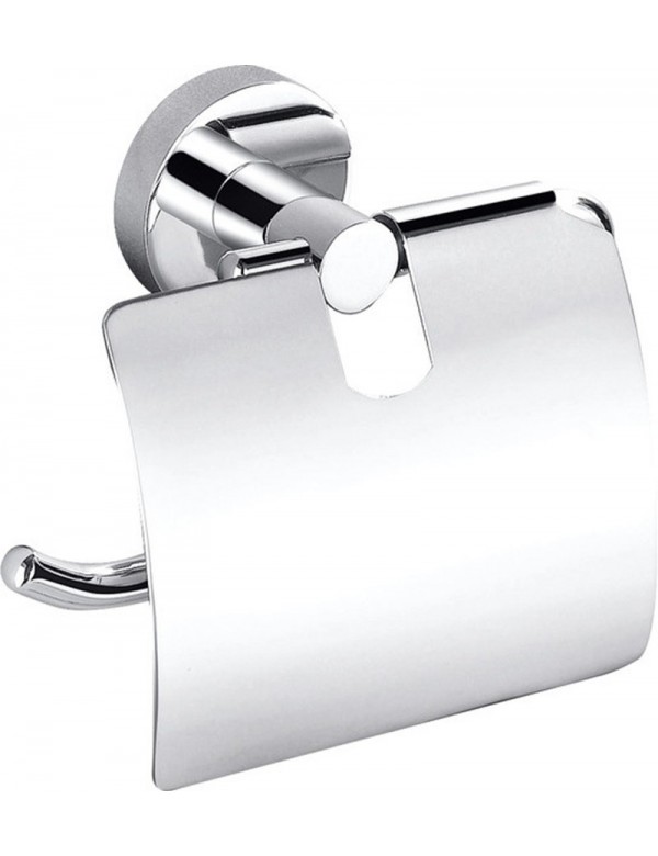 Porte papier toilettes avec couvercle COLORADO en laiton chromé 14,2cm
