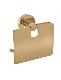 Porte papier toilettes avec couvercle COLORADO en laiton doré 14,2cm