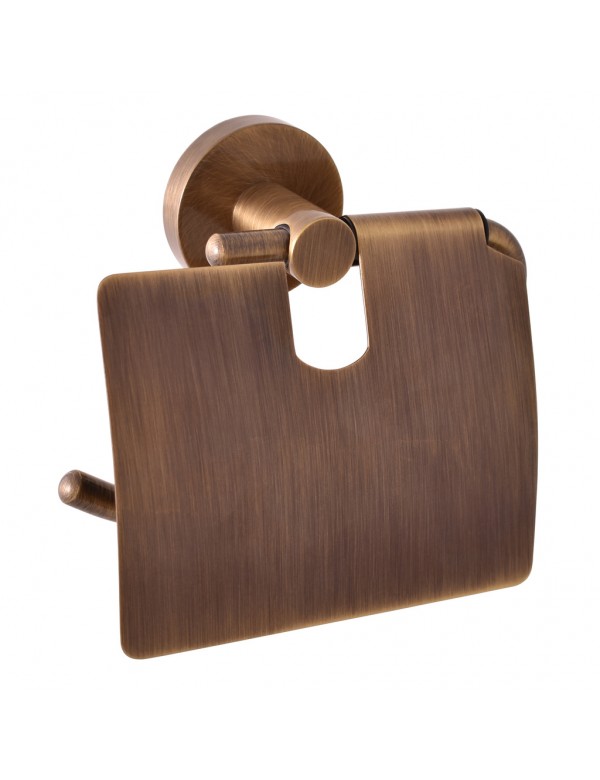 Porte papier toilettes avec couvercle COLORADO en laiton bronze 14,2cm