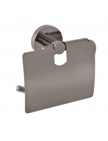 Porte papier toilettes avec couvercle COLORADO en laiton métal gris 14,2cm
