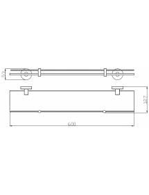 Etagère de douche murale COLORADO avec rail en laiton rose gold 60 cm