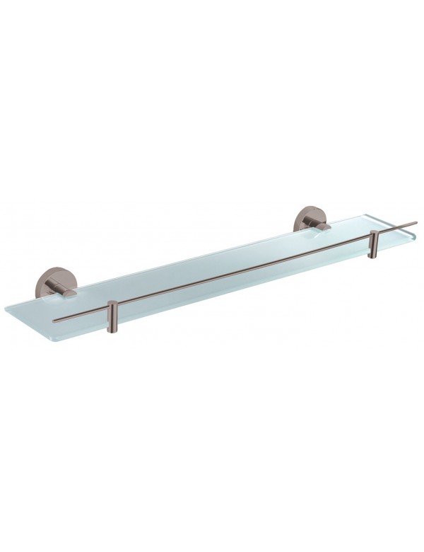 Etagère de douche murale COLORADO avec rail en laiton métal gris poli 60 cm