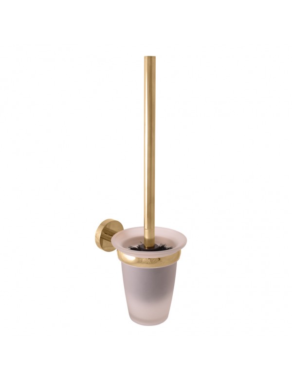 Brosse de toilettes mural COLORADO en en verre et laiton doré 40cm Brosse de toilettes mural COLORADO en en verre et laiton doré 40cm