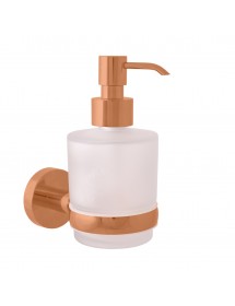Distributeur de savon COLORADO en verre et laiton rose gold brossé 200 ml