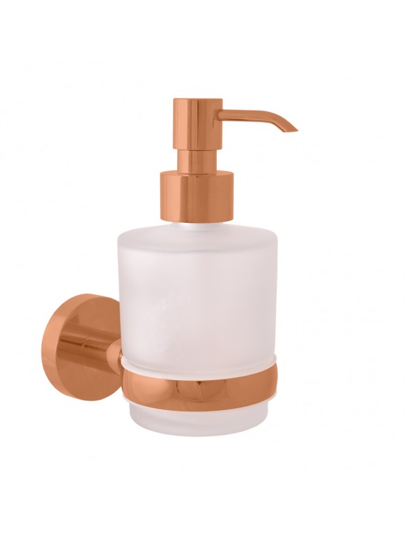 Distributeur de savon COLORADO en verre et laiton rose gold brossé 200 ml