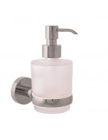 Distributeur de savon COLORADO en verre et laiton métal gris poli 200 ml