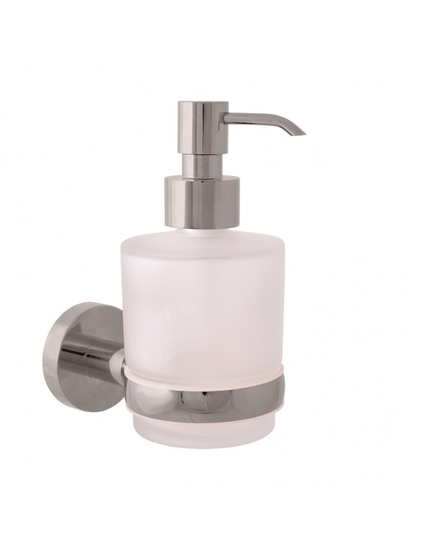 Distributeur de savon COLORADO en verre et laiton métal gris poli 200 ml Distributeur de savon COLORADO en verre et laiton métal gris poli 200 ml