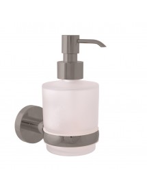 Distributeur de savon COLORADO en verre et laiton métal gris brossé 200 ml