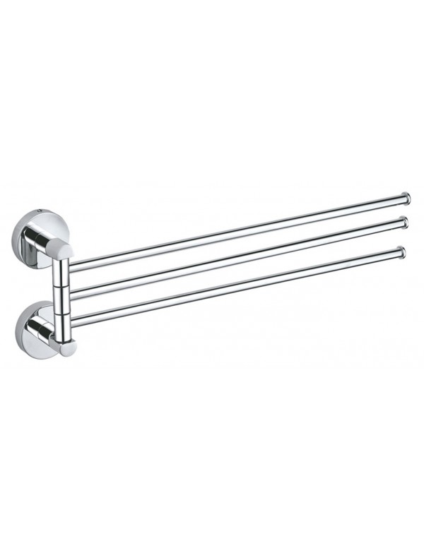Porte-serviettes triple rotatif COLORADO en laiton chromé 41,2 cm