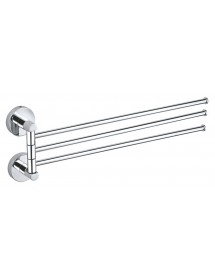 Porte-serviettes triple rotatif COLORADO en laiton chromé 41,2 cm