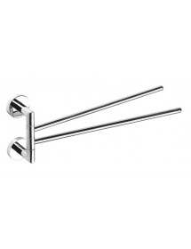 Porte-serviettes double rotatif COLORADO en laiton chromé 39,9 cm
