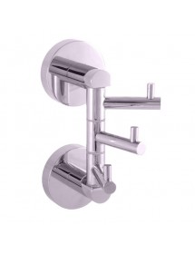 Patère triple rotative COLORADO en laiton chromé 19 cm
