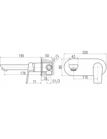 Mitigeur lavabo mural COLORADO en laiton chromé