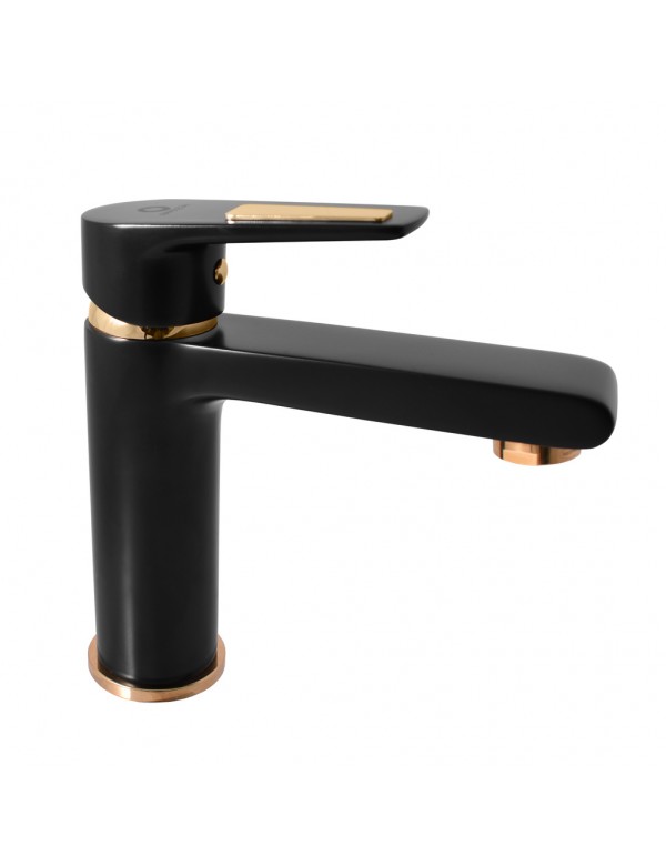 Mitigeur lavabo COLORADO en laiton noir mat doré sans siphon H. 16,2cm Mitigeur lavabo COLORADO en laiton noir mat doré sans siphon H. 16,2cm