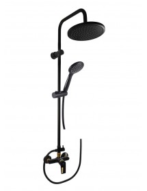 Colonne de douche COLORADO avec pommeau en laiton noir doré H. 116 cm