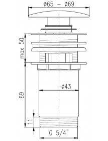 Bonde pour lavabo et évier en laiton doré 6,5 cm