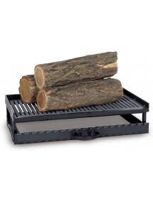 Grille de foyer en fonte avec bac à cendres 52x31x12 cm