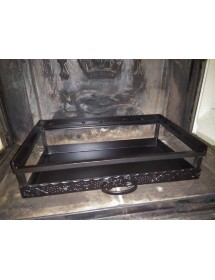 Grille de foyer en fonte avec bac de récupération de cendres 52x31x12 cm Grille de foyer en fonte avec bac de récupération de cendres 52x31x12 cm