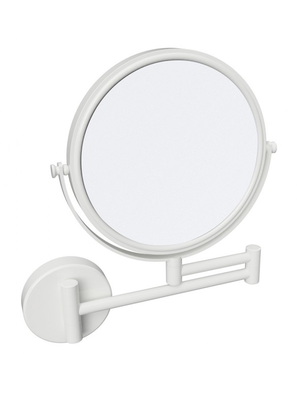 Miroir de douche mural grossissant WHITE en laiton blanc 19cm Miroir de douche mural grossissant WHITE en laiton blanc 19cm