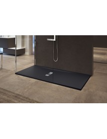 Receveur de douche noir ultraplat recoupable NOVELLINI CUSTOM 100x80 cm - H 3,5 cm