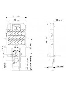 Réservoir à encastrer avec pieds de support  pour WC cuvettes suspendues Réservoir à encastrer avec pieds de support  pour WC cuvettes suspendues
