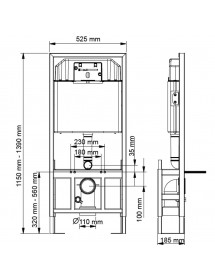 Réservoir à encastrer autoportant avec fixation pour cuvettes WC suspendues Réservoir à encastrer autoportant avec fixation pour cuvettes WC suspendues