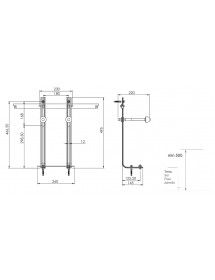 Base de support de sol et de mur à encastrer pour bidet suspendu Base de support de sol et de mur à encastrer pour bidet suspendu