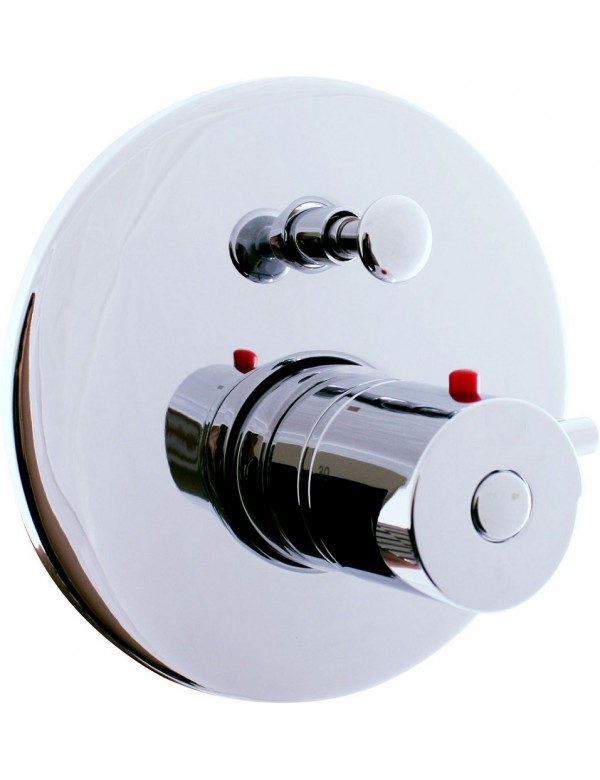 Mitigeur douche mural thermostatique avec commutateur laiton chrome Mitigeur douche mural thermostatique avec commutateur laiton chrome
