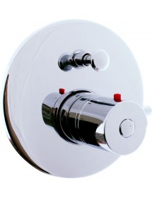 Mitigeur douche mural thermostatique avec commutateur laiton chrome