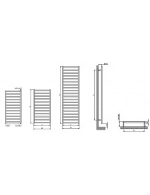 Radiateur sèche-serviette design vertical KARNAK 170 cm en laiton chromé Radiateur sèche-serviette design vertical KARNAK 170 cm en laiton chromé