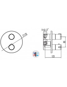 Mitigeur de douche thermostatique à encastrer MAFANA avec inverseur